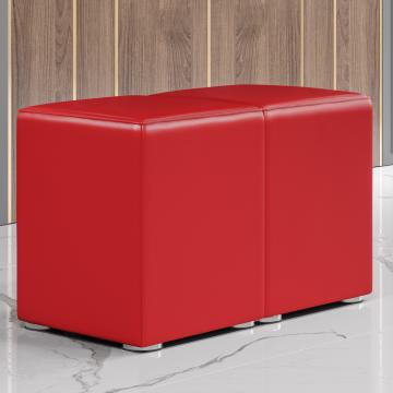 CUBO FULL | Cube puf sæt | Rød | Læder