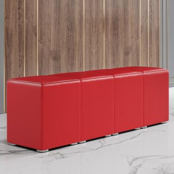 CUBO FULL | Cube Seating Set | Red | Leather