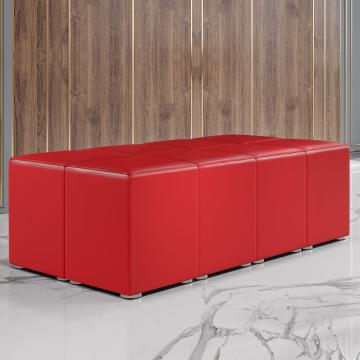 CUBO FULL | Cube Seating Set | Red | Leather
