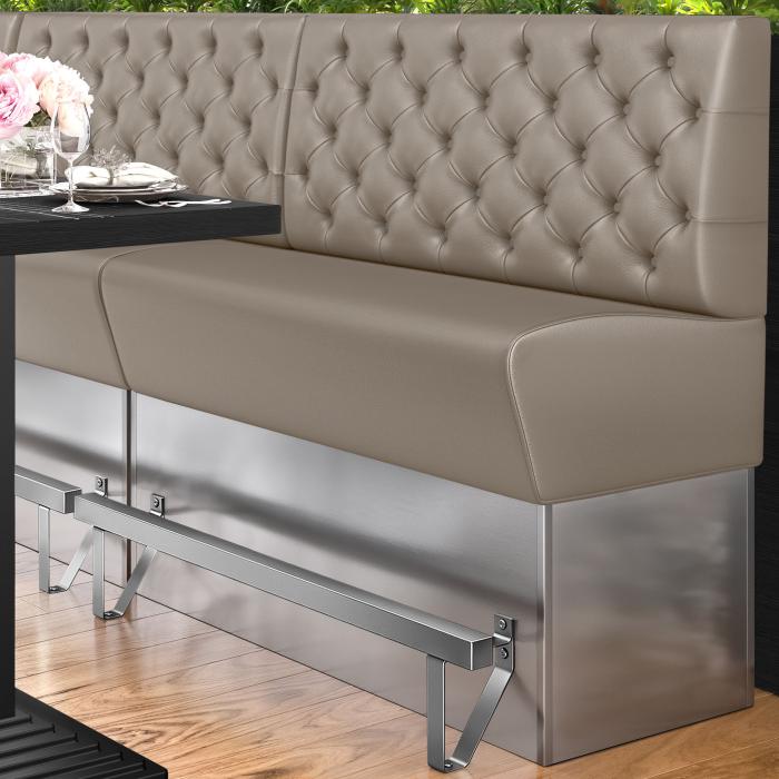 DALLAS | Counter Height Banquette Bench | W:H 120 x 133 cm | Taupe | Chesterfield | Leather