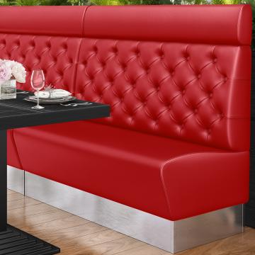 DALLAS | Restaurant Booth Seating | W:H 200 x 128 cm | Red | Chesterfield | Leather