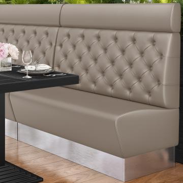DALLAS | Restaurant Booth Seating | W:H 200 x 128 cm | Taupe | Chesterfield | Leather
