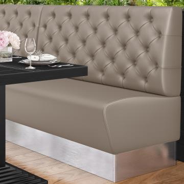 DALLAS | Restaurant Booth Seating | W:H 200 x 103 cm | Taupe | Chesterfield | Leather