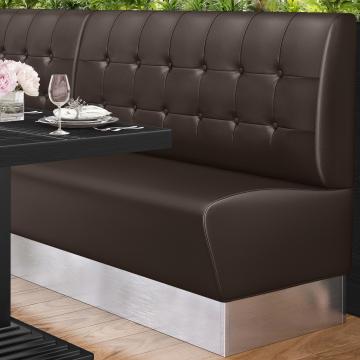 DALLAS | Restaurant Booth Seating | W:H 120 x 103 cm | Brown | Chesterfield Button | Leather