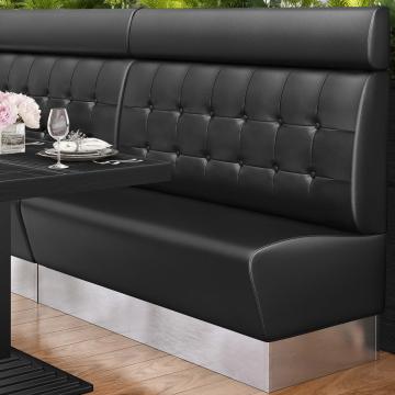 DALLAS | Restaurant Booth Seating | W:H 100 x 128 cm | Black | Chesterfield Button | Leather