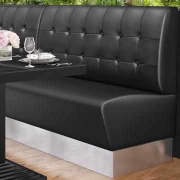 DALLAS | Restaurant Booth Seating | W:H 120 x 103 cm | Black | Chesterfield Button | Leather
