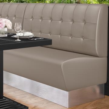 DALLAS | Restaurant Booth Seating | W:H 200 x 103 cm | Taupe | Chesterfield Button | Leather