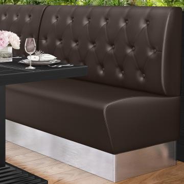 DALLAS | Restaurant Booth Seating | W:H 100 x 103 cm | Brown | Chesterfield Rhombus | Leather