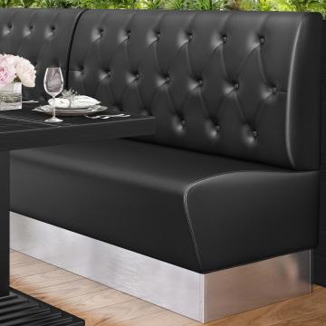 DALLAS | Restaurant Booth Seating | W:H 100 x 103 cm | Black | Chesterfield Rhombus | Leather