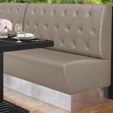 DALLAS | Restaurant Booth Seating | W:H 120 x 103 cm | Taupe | Chesterfield Rhombus | Leather