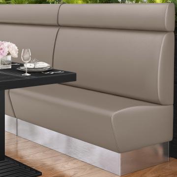 DALLAS | Restaurant Booth Seating | W:H 100 x 128 cm | Taupe | Smooth | Leather