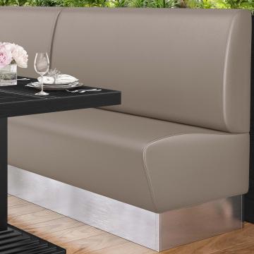 DALLAS | Restaurant Booth Seating | W:H 140 x 103 cm | Taupe | Smooth | Leather