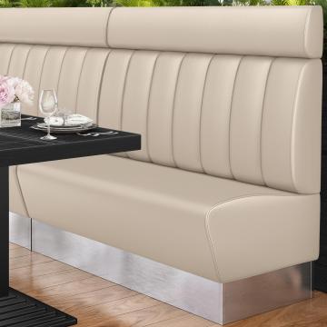DALLAS | Restaurant Booth Seating | W:H 160 x 128 cm | Cream | Striped | Leather