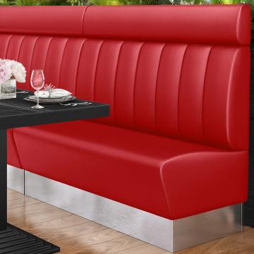 DALLAS | Restaurant Booth Seating | W:H 120 x 128 cm | Red | Striped | Leather