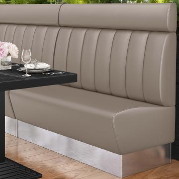 DALLAS | Restaurant Booth Seating | W:H 200 x 128 cm | Taupe | Striped | Leather