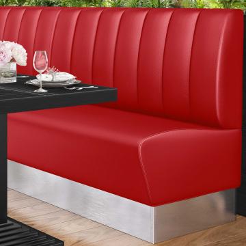 DALLAS | Restaurant Booth Seating | W:H 120 x 103 cm | Red | Striped | Leather