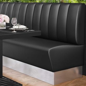 DALLAS | Restaurant Booth Seating | W:H 120 x 103 cm | Black | Striped | Leather