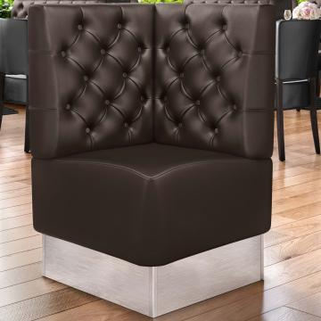 DALLAS | Commercial Corner Booth Seating | W:H 64 x 103 cm | Brown | Chesterfield | Leather