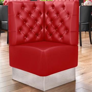 DALLAS | Commercial Corner Booth Seating | W:H 64 x 103 cm | Red | Chesterfield | Leather