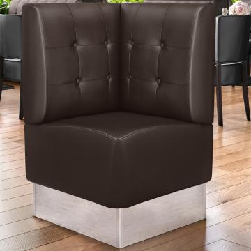 DALLAS | Commercial Corner Booth Seating | W:H 64 x 103 cm | Brown | Chesterfield Button | Leather