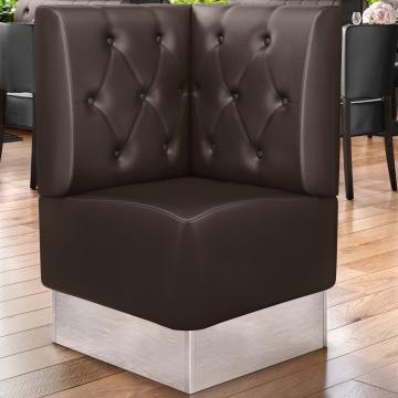 DALLAS | Commercial Corner Booth Seating | W:H 64 x 103 cm | Brown | Chesterfield Rhombus | Leather