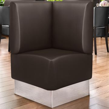 DALLAS | Commercial Corner Booth Seating | W:H 64 x 103 cm | Brown | Smooth | Leather