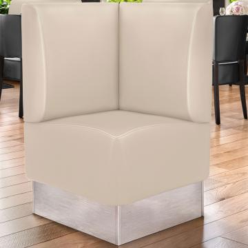 DALLAS | Commercial Corner Booth Seating | W:H 64 x 103 cm | Cream | Smooth | Leather
