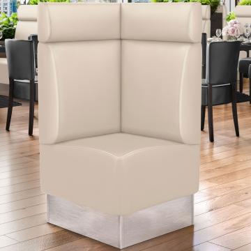 DALLAS | Commercial Corner Booth Seating | W:H 64 x 128 cm | Cream | Smooth | Leather