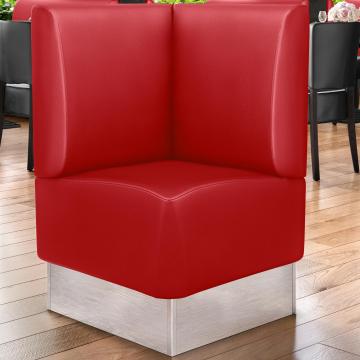 DALLAS | Commercial Corner Booth Seating | W:H 64 x 103 cm | Red | Smooth | Leather