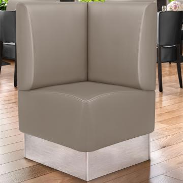 DALLAS | Commercial Corner Booth Seating | W:H 64 x 103 cm | Taupe | Smooth | Leather