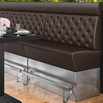 DALLAS | Counter Height Banquette Bench | W:H 100 x 158 cm | Brown | Chesterfield | Leather