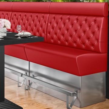 DALLAS | Counter Height Banquette Bench | W:H 120 x 158 cm | Red | Chesterfield | Leather