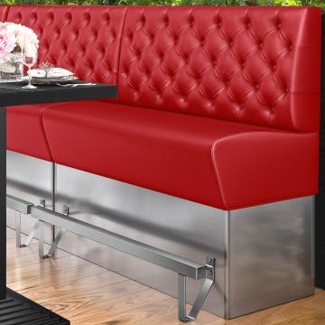 DALLAS | Counter Height Banquette Bench | W:H 160 x 133 cm | Red | Chesterfield | Leather