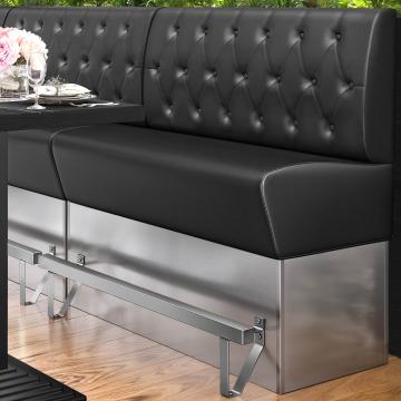 DALLAS | Counter Height Banquette Bench | W:H 100 x 133 cm | Black | Chesterfield Rhombus | Leather