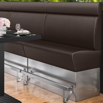 DALLAS | Counter Height Banquette Bench | W:H 160 x 158 cm | Brown | Smooth | Leather