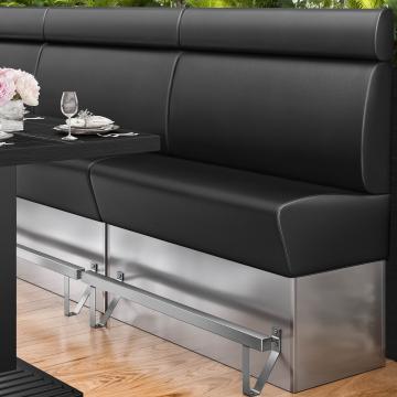 DALLAS | Counter Height Banquette Bench | W:H 120 x 158 cm | Black | Smooth | Leather