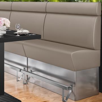 DALLAS | Counter Height Banquette Bench | W:H 160 x 158 cm | Taupe | Smooth | Leather
