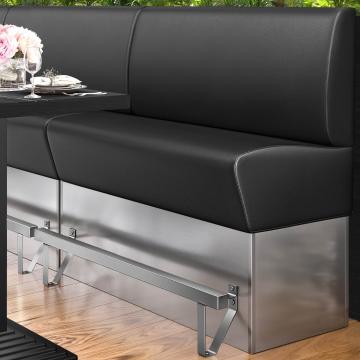 DALLAS | Counter Height Banquette Bench | W:H 200 x 133 cm | Black | Smooth | Leather