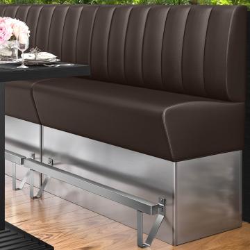 DALLAS | Counter Height Banquette Bench | W:H 100 x 133 cm | Brown | Striped | Leather