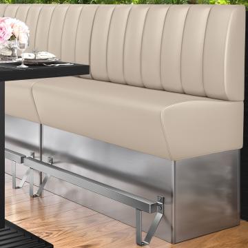 DALLAS | Counter Height Banquette Bench | W:H 100 x 133 cm | Cream | Striped | Leather