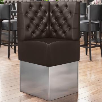 DALLAS | Commercial Corner Booth Seating | W:H 64 x 133 cm | Brown | Chesterfield | Leather