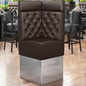 DALLAS | Commercial Corner Booth Seating | W:H 64 x 158 cm | Brown | Chesterfield | Leather