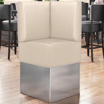 DALLAS | Commercial Corner Booth Seating | W:H 64 x 133 cm | Cream | Smooth | Leather
