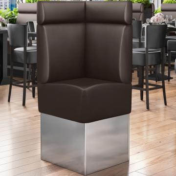 DALLAS | Commercial Corner Booth Seating | W:H 64 x 158 cm | Brown | Smooth | Leather