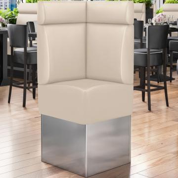 DALLAS | Commercial Corner Booth Seating | W:H 64 x 158 cm | Cream | Smooth | Leather