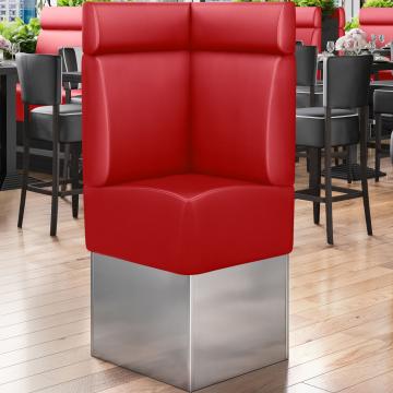 DALLAS | Commercial Corner Booth Seating | W:H 64 x 158 cm | Red | Smooth | Leather