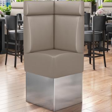 DALLAS | Commercial Corner Booth Seating | W:H 64 x 158 cm | Taupe | Smooth | Leather
