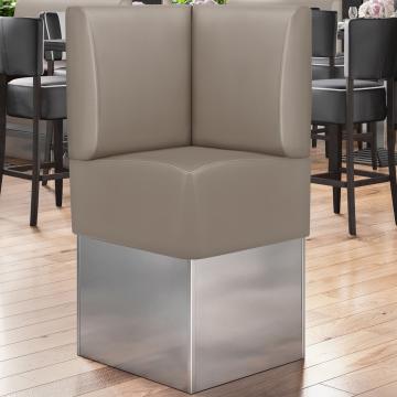 DALLAS | Commercial Corner Booth Seating | W:H 64 x 133 cm | Taupe | Smooth | Leather