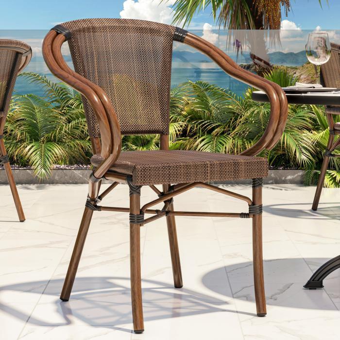 10 Stück Outdoor Stuhl Siena mit Aluminiumrahmen für Außenbereich