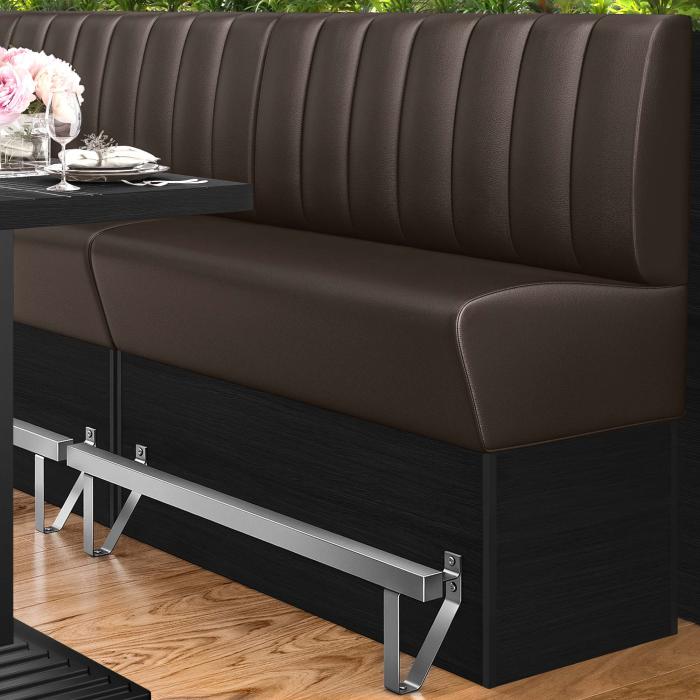 DENVER | Counter Height Banquette Bench | W:H 200 x 133 cm | Brown | Striped | Leather